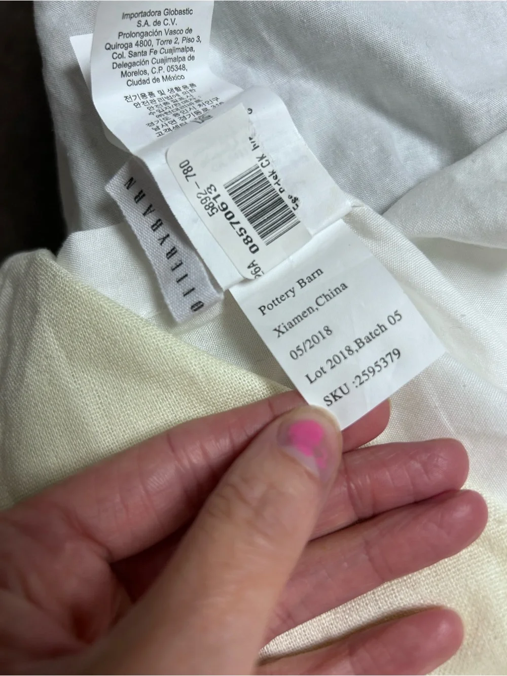 Pottery Barn California King Bed Skirt Ivory Yellow Hue Linen Cotton Blend NWT